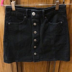 cute hollister black button up skirt w custom patch on the back!!